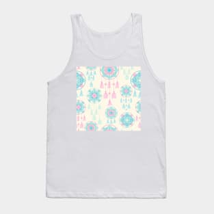 Pink and teal dreamcatcher on cream seamless pattern Tank Top